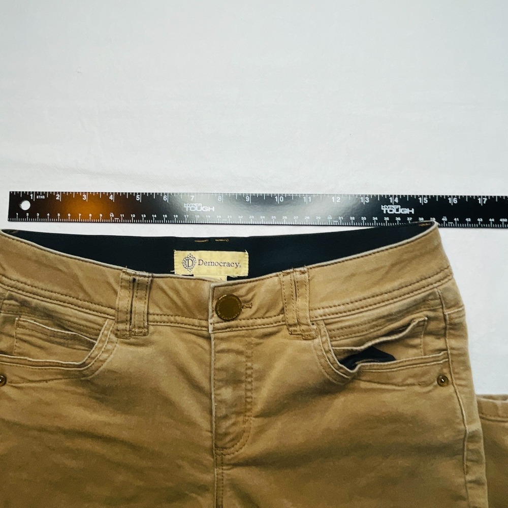 Democracy Ab Technology Skinny Jeans Women 6 Khaki Tan Stretch Denim Minimalist - Picture 6 of 12